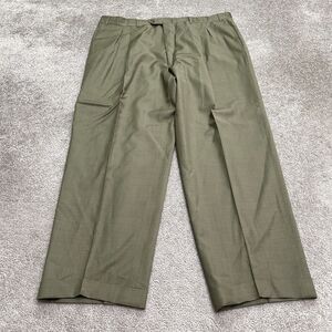 Corneliani Virgin Wool Suit Dress Pants Mens 42 Brown Straight Pleated Business